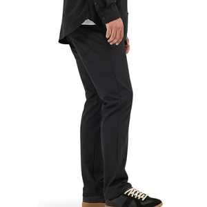 Pantalones Casuales de Pierna Recta para Hombre, Cintura Media, Negros, de Poliéster Oxford, Antiarrugas, Cierre de Cremallera, Ligeros, para Verano - Product Image 3