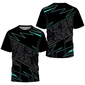 Men's Geometric Pattern Short Sleeve T-<b>Shirt</b> O-Neck Breathable Casual Style <b>100</b>% <b>Polyester</b> Knitted Fabric Regular Fit - Product Image 4