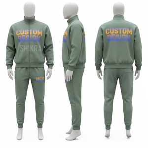 Custom Design Full <b>Zip</b> <b>Hooded</b> Tracksuit Unisex Casual Wear Loose Fit Solid Heat-Transfer Printing Breathable - Product Image 5