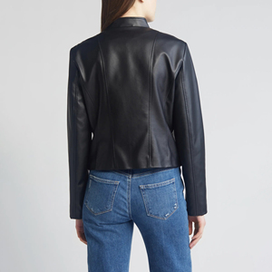 Veste pour femme en cuir véritable de qualité supérieure, nouvelle collection, style décontracté, couleur unie, imperméable et respirante, en coton - Product Image 5