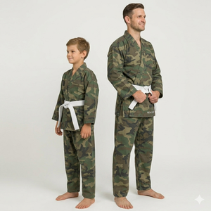 Ensemble d'uniformes de karaté personnalisés, durables et respirants, camouflage 2026, pour hommes adultes, avec logo frontal, 100 % coton, pour l'entraînement au karaté - Product Image 4