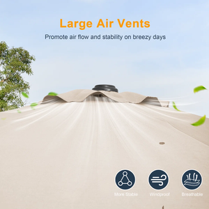 Sombrilla de Diseño Moderno OUTDOOR MD11 con Protección UV, Impermeable, Apertura con Manivela, Base Cruzada Incluida, Aleación de Aluminio de Vietnam - Product Image 4