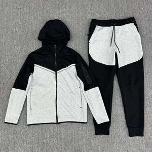 Ensemble de survêtement 2 pièces OEM personnalisé, écologique, séchage rapide, en coton épais délavé à l'acide, style streetwear, avec sweat à capuche et pantalon à fermeture éclair - Product Image 5