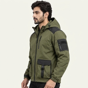 Chaqueta Cortavientos con Cierre de Cremallera para Actividades al Aire Libre OUTDO ENTERPRISES, Chaqueta Cortavientos con Capucha para Hombre, Diseño Deportivo con Bloques de Color - Product Image 3