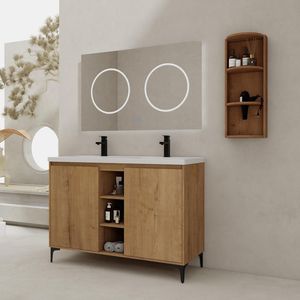 48 \ "Freestanding doppio lavabo bagno portaoggetti Soft Close porte 00612IMO-07148IMOX armadietto combinato (KD-imballaggio) - Product Image 1