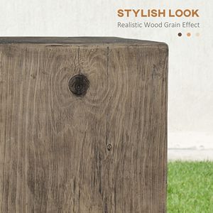 Tavolino Rustico in Cemento Grigio con Finitura Effetto Legno, Tavolino da Interno ed Esterno per Arredamento Casa - Product Image 5