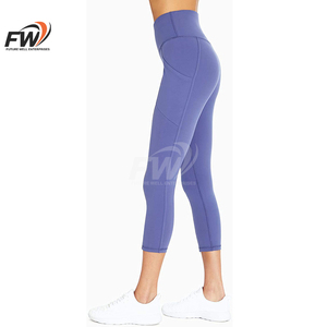 Leggings de sport respirants en spandex/polyester de haute qualité, taille haute avec cordon de serrage, pour femmes, effet push-up. - Product Image 4