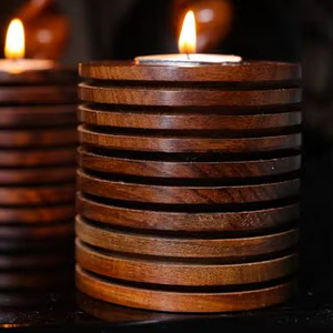 Support de bougie en bois artisanal de luxe, nouveau modèle, best-seller, fabriqué à la main par un artisan indien. - Product Image 1