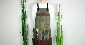 Delantal de Lona Encerada de Lujo con Correas de Cuero Ajustables, Chaleco Profesional para Bartender, Resistente al Agua, para Personal de Bistro - Product Image 1