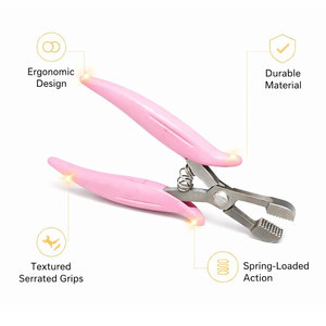 Pinzas Profesionales para Remover Extensiones de Cabello, Herramienta de Acero Inoxidable para Salón, Mango Rosa - Product Image 4