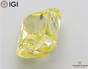 Diamant de 5,07 carats, forme Radiant, certificat IGI, cultivé en laboratoire CVD, couleur jaune vif fantaisie, clarté VVS2, pour un centre de table étincelant - Product Image 5