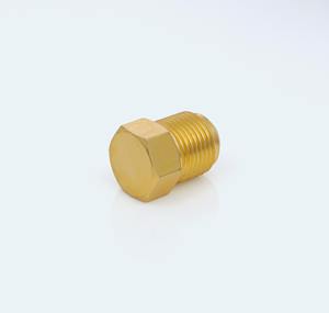 Paquete de Seis Tapones de Sellado de Latón de Alta Calidad de Cinco Octavos de Pulgada con Abocardado SAE de 45 Grados para HVAC, Refrigeración y Líneas de Combustible - Product Image 1