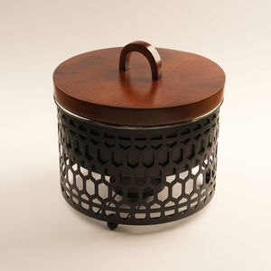 Handcrafted Metal Cut-Work Hot Pot with Wood Lid Laser Cut Jaali Design Serving Dish Premium Gold Finish Tabletop Food Warmer - Product Image 5