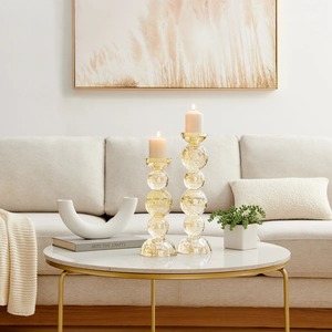 Decorative Antique <b>Crystal</b> Ball Candle <b>Stand</b> Set of 2 Heat Resistant for Home Decoration - Product Image 4