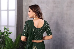 ผ้าคุณภาพสูงยืดหยุ่นได้ เสื้อส่าหรีไซส์ใหญ่สำหรับผู้หญิง ขนาดสั่งตัดได้ พร้อมใส่ ใช้งานง่าย ซื้อได้ในราคาถูกที่สุด - Product Image 3