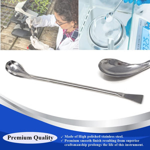 Stainless Steel Lab Spatula Micro Sampling Right Angled Scoop <b>Spoon</b> with Double Ended Design for Mixing Transferring <b>Measuring</b> - Product Image 5