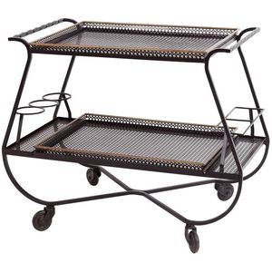 Elegant 2-Tier Stainless Steel <b>Serving</b> <b>Trolley</b> Unique Rectangle Shape for Home Furniture Accent - Product Image 1
