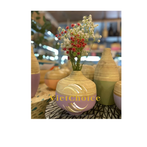 Jarrones de Bambú Tejido VietChoice, Varios Colores y Diseños, Macetas Decorativas Hechas a Mano para Decoración de Interiores del Hogar - Product Image 1