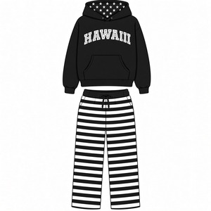 Ensemble de survêtement de luxe 2 pièces pour femme, chaud et respirant, en coton 100% écologique, avec capuche et élastique, idéal pour l'hiver et le jogging - Product Image 5