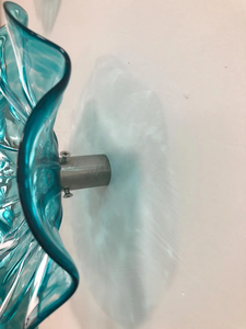 צלחת בעבודת יד סיטונאית לעיצוב קיר בסגנון צ 'יהוולי אקווה כחול קצה מלבני - Product Image 4