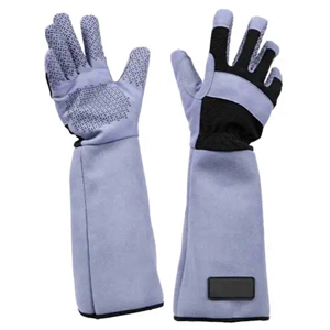 Cowhide Split Leather Anti-Vibration Durable Safety <b>Gloves</b> Flame Fire Resistant with Wrist Support for Fireproof Environments - Product Image 3