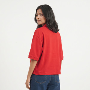 Women's Lightweight Summer <b>Polo</b> <b>Shirt</b> 100% Cotton Polyeeater Short Sleeve Button Up Tee Casual Street Style Wholesale Apparel - Product Image 3