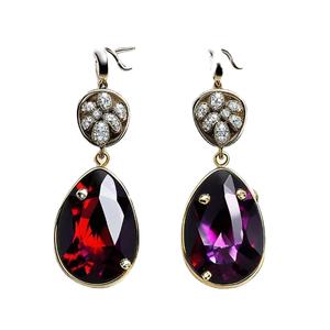 ต่างหูอัญมณีเงินสเตอร์ลิง925ดีไซน์แบบห้อยที่น่าดึงดูดพร้อมชุบทองแฮนด์เมดสำหรับงานเลี้ยงงานแต่งงาน - Product Image 1