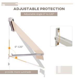 Tenda da Sole Estensibile in Lega di Alluminio per Finestre e Porte, Operazione Manuale, Copertura per Balcone in Policarbonato Rivestito per Protezione dalla Pioggia - Product Image 6