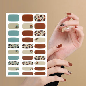 ShineB Meilleures ventes de bandes d'ongles en gel 3D de haute qualité Application facile Autocollants pour ongles léopard Soul Mint Brown Made Korea for Salon - Product Image 1