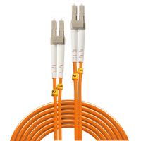Kabel Serat Optik Multimode OM2 2mm Duplex LC UPC ke LC UPC 50/125m dengan Selubung PVC 850/1300nm Low Loss untuk Jaringan Pusat Data