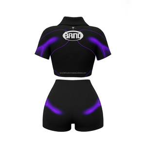 Ensemble deux pièces d'été pour femme, tenues personnalisées avec logo, short et crop top, ensemble décontracté pour femme, vêtements de rue pour femme - Product Image 6