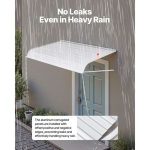 Toldo de Aluminio Resistente de 60 x 42 Pulgadas, Ligero y Estable, para Puerta y Ventana, Protección Exterior contra la Lluvia - Product Image 4