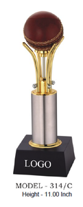 Trophée de cricket en métal avec base en bois noir, modèle de balle 314 A B C, récompense sportive plaquée métal, base durable - Product Image 5