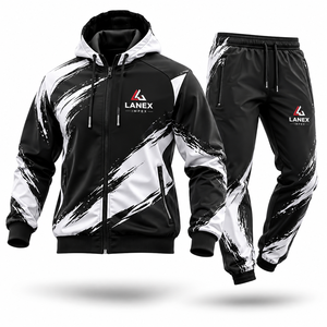 Ensemble de survêtement personnalisé par sublimation pour équipes sportives, vêtements d'entraînement personnalisés avec veste et pantalon, vente en gros d'usine - Product Image 1
