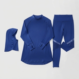Custom Modest <b>Sport</b> Wear Zipper for Women Pocket Design Muslim Gym Set Fast-dry Women Muslim Activewear Set - Product Image 3