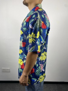 Custom Hawaiian Beach <b>Shirt</b> for Men with Tropical Print Short Sleeve <b>Button</b> Up Summer Vacation <b>Shirt</b> OEM Wholesale Supplier - Product Image 3