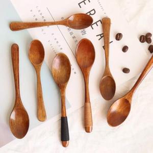 Cuchara de Camping Natural hecha a mano de madera con anillo de cadena ligera y fácil de llevar para cocinar al aire libre viaje de Picnic - Product Image 2