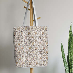 Premium Indian Handcrafted Cotton Tote Bag with Decorative Floral Artwork and Strong Carry <b>Straps</b> Printed Clothes <b>Handbags</b> - Product Image 2
