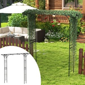 Arche de jardin en métal de 81 pouces, auvent et pergola pour plantes grimpantes - Product Image 3