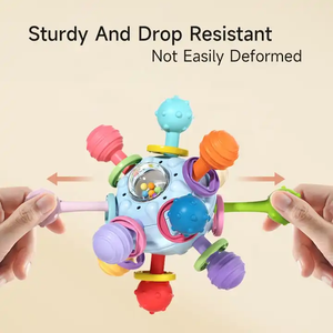 Jouets de dentition sensoriels sans BPA pour bébés, balles de dentition sensorielles <span class=keywords><strong>Montessori</strong></span>, hochets de dentition à mâcher - Product Image 3