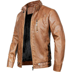 Veste d'hiver classique pour homme en cuir véritable vintage ciré, style universitaire, douce et classique - Product Image 4