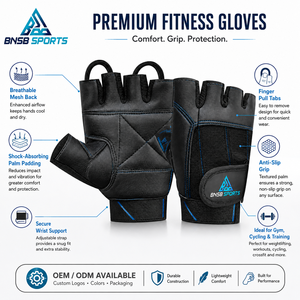 Guantes Deportivos Personalizados sin Dedos para Hombres y Mujeres, Guantes de Gimnasio para Levantamiento de Pesas, Ciclismo y Entrenamiento, Antideslizantes, Proveedor Mayorista OEM ODM - Product Image 4