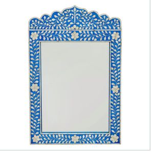 Black and White Floral Modern Luxury Bone and Resin Inlay Framed Wall <b>Mirror</b> Decorative for Home Interior - Product Image 4