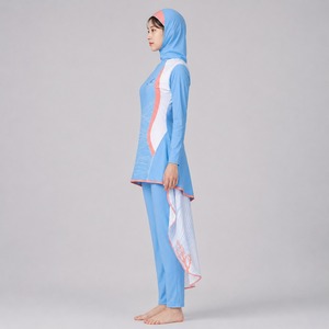 Ensemble de burkini modeste 4 pièces, maillot de bain intégral islamique à manches longues, tenue de plage - Product Image 3