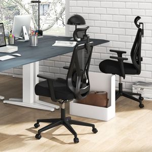 Sedia da Ufficio Ergonomica con Schienale Reclinabile in Rete, Girevole e Regolabile, Comoda Sedia da Lavoro - Product Image 3
