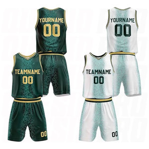 Maillots de basket-ball personnalisables en polyester vert foncé demi-ton, uniformes de sport pour hommes, design en maille respirante - Product Image 1