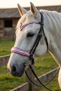 Brida de Cuero Rub International para Caballo con Ribete Rosa, Cómoda y Personalizable, Modelo 7860B para Caballos Islandeses - Product Image 3