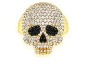 Luxury Skull Bling <b>Ring</b> for Men Iced Out Hip Hop Design 925 <b>Silver</b> 10K 14K Gold Finish Heavy <b>Statement</b> Fashion Jewelry Gift - Product Image 1