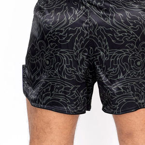 Pantalones Cortos de Muay Thai Unisex Personalizados, Ligeros, Elásticos, de Poliéster y Algodón, Transpirables, con Logotipo Frontal, para Entrenamiento, Gimnasio y Deportes - Product Image 5