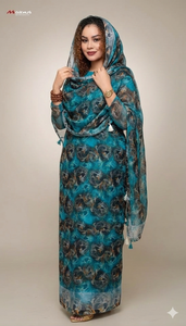 Vente en gros d'usine : Tissu en voile de coton imprimé respirant de haute qualité pour robe Farda Soudanaise Thoub/Thobe pour femmes - Product Image 3